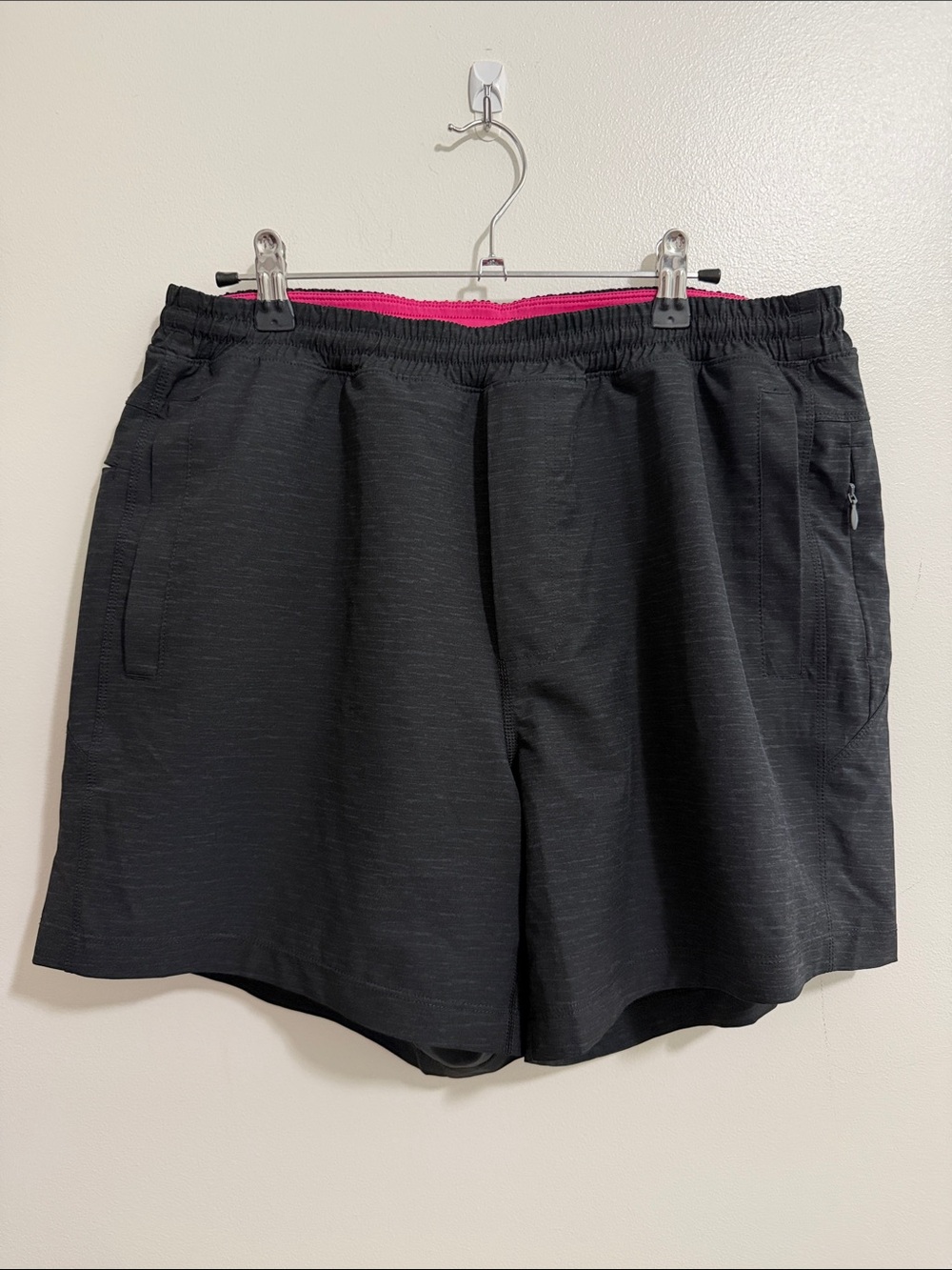 Birddogs Heathered Black Pink Fully Lined Athletic Lounge Shorts Mens XL